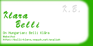 klara belli business card